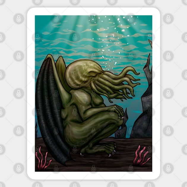 Cthulhu Sticker by Aranya